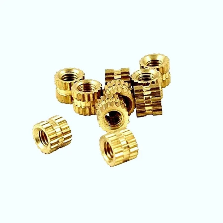 M5 X 4 mm Brass Heat set Threaded Round Insert Nut – 50 Pcs.