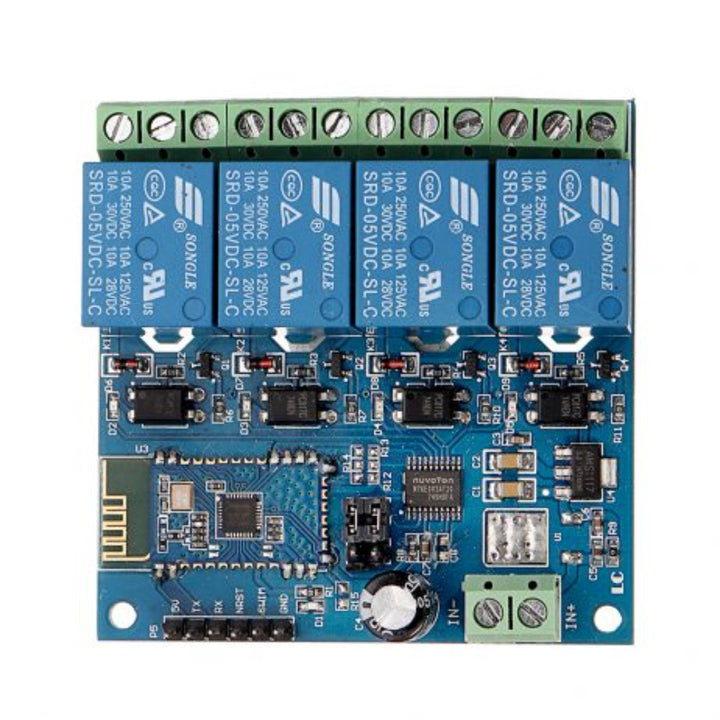Relay Module Wireles DC 5V Bluetooth 4, Channels Relay Module, Internet Smart Remote ...