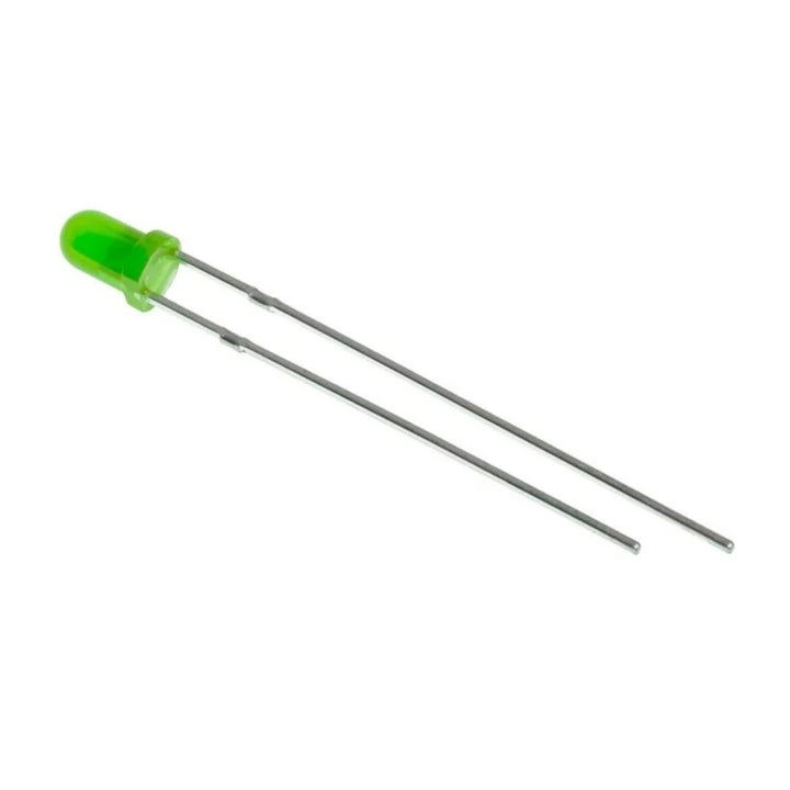 3mm Round DIP LED Green in Green (100 pcs).