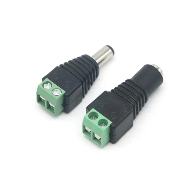 Male + Female 2.1*5.5mm for DC Power Jack Adapter Connector Plug For CCTV Camera (10 pcs).