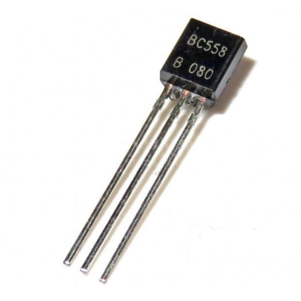 BC558 PNP General Purpose Transistor 30V 100mA TO-92 Package (100 pcs).