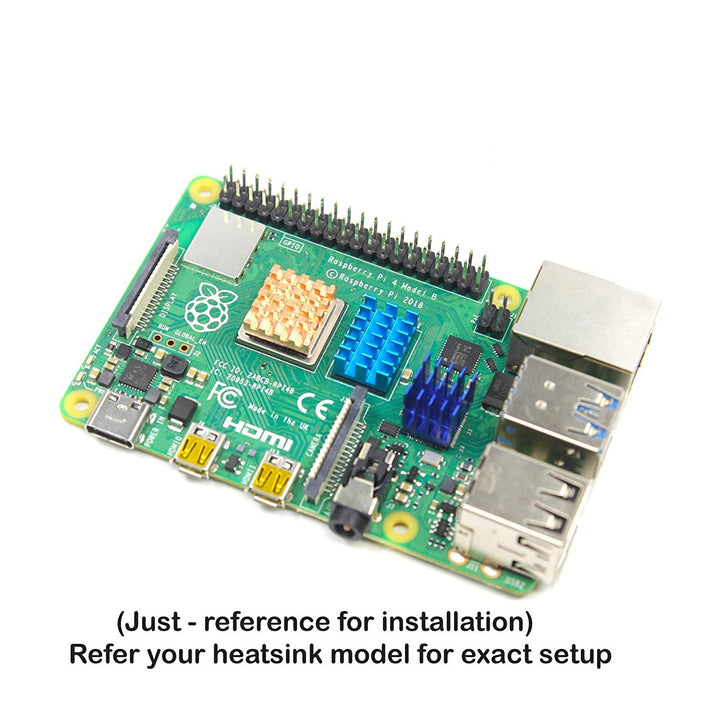 Silver Aluminium Heatsink Cooler Cooling Kit Heatsink with Thermal Tape for Raspberry Pi 4 Model B.