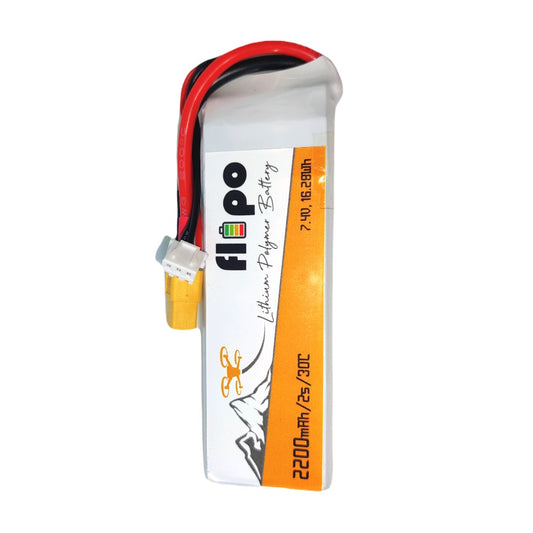 Flipo 2200mAh 2S 30C/60C (7.4V) Lithium Polymer Battery Pack LIPO.