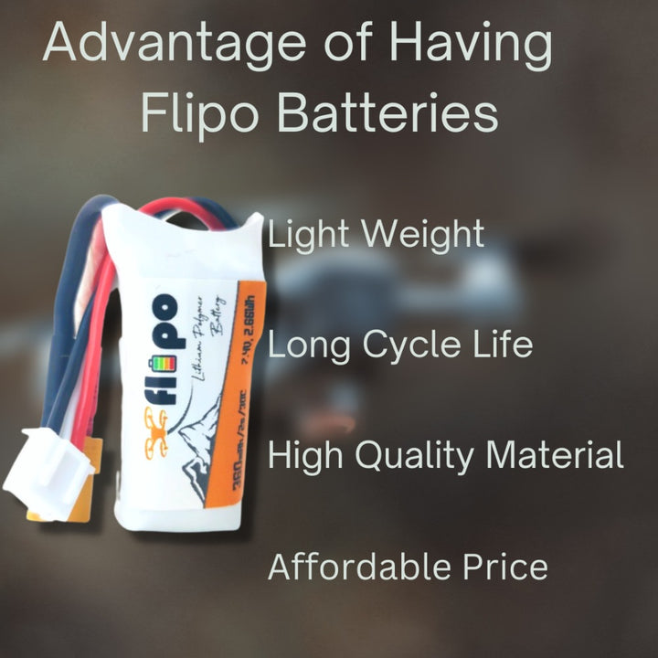 Flipo 360mah 2S 30C/60C (7.4V) Lithium Polymer Battery Pack LIPO.