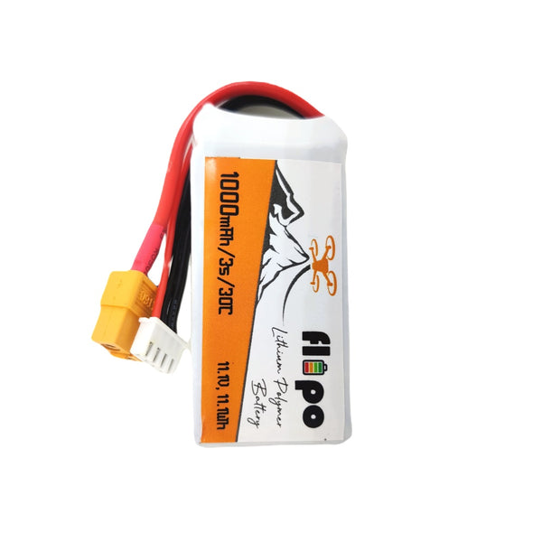 Flipo 1000mAh 3S 30C/60C (11.1V) Lithium Polymer Battery Pack LIPO.