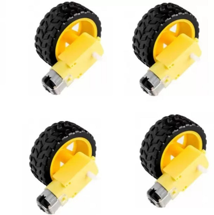 Dual Shaft BO Motor with Wheel, 4 Pieces