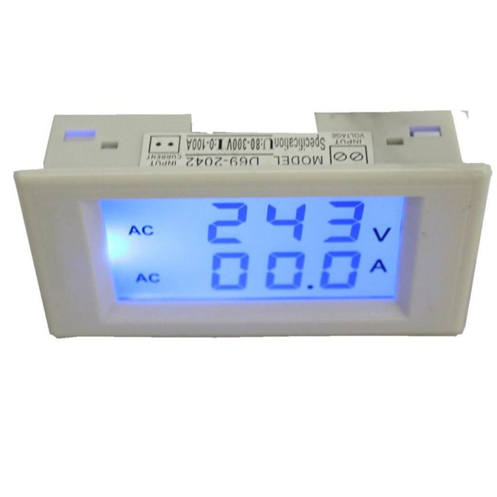 AC 80 300V 100A Digital LCD Ampere Voltage Meter A mmeter Voltmeter White