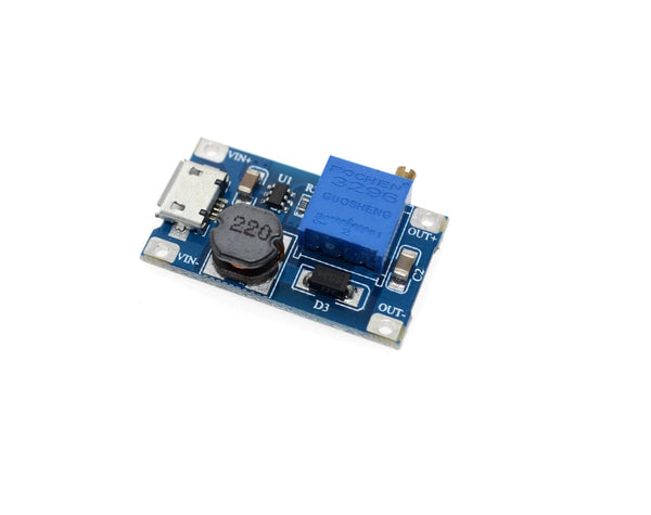 DC-DC Adjustable Boost Module 2A Boost Plate 2A Step Up Module with MICRO USB 2V - 24V to 5V 9V 12V 28V LM2577 MT3608