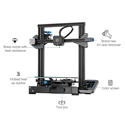 Creality Ender-3 V2 Upgraded 3D Printer with Silent Motherboard Meanwell Power Supply Carborundum Glass Platform and Resume Printing 220x220x250mm.