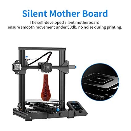 Creality Ender-3 V2 Upgraded 3D Printer with Silent Motherboard Meanwell Power Supply Carborundum Glass Platform and Resume Printing 220x220x250mm.