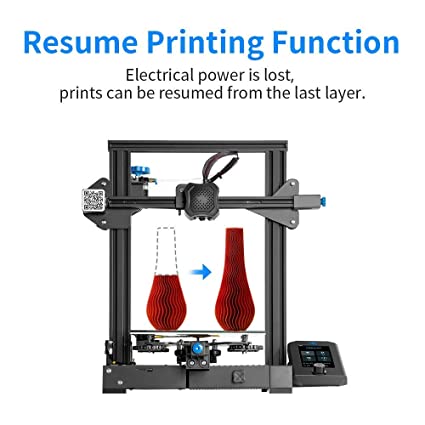 Creality Ender-3 V2 Upgraded 3D Printer with Silent Motherboard Meanwell Power Supply Carborundum Glass Platform and Resume Printing 220x220x250mm.