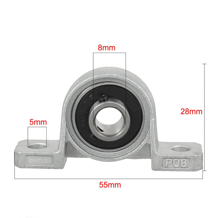 KP08 8mm Bore Diameter Rail Mount Bore Ball Bearing Block Mounted Pillow Insert Bearing (1pcs).