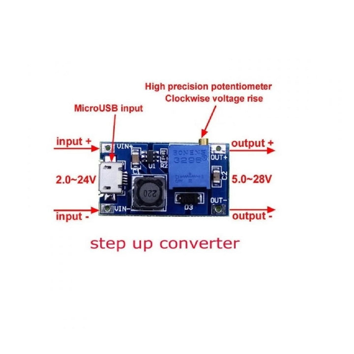 XY-016 2A DC-DC Step Up 5V/9V/12V/28V Power Module with Micro USB (1 pcs).