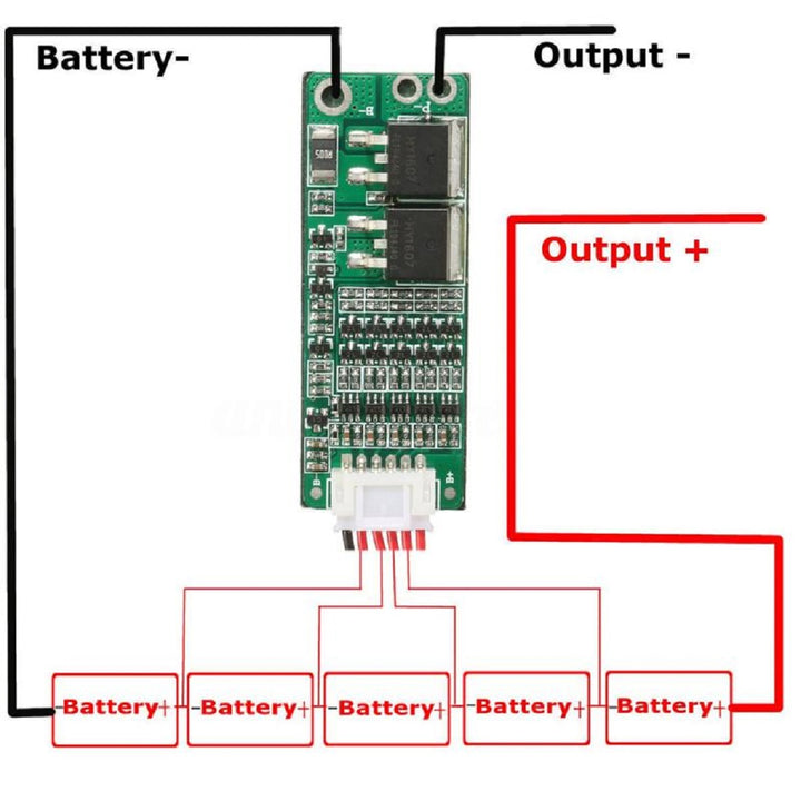 5S 15A 18650 Li-ion Lithium Battery BMS Charger Protection Board for 18V 21V Battery - Battery Management System (1pcs).