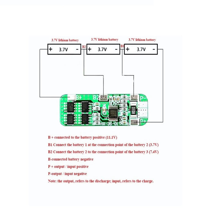 3S 11.1V 10A 18650 Lithium Battery Overcharge And Over-current Protection board Battery Management System BMS (1 pcs).