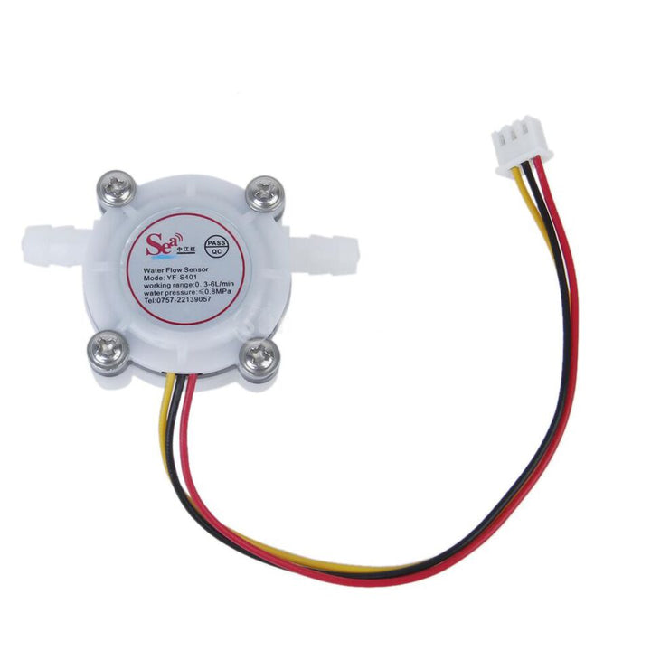 YF-S401 Water Flow Meter Hall Sensor Counter Small - 0.3 to 6 L/min 5VDC