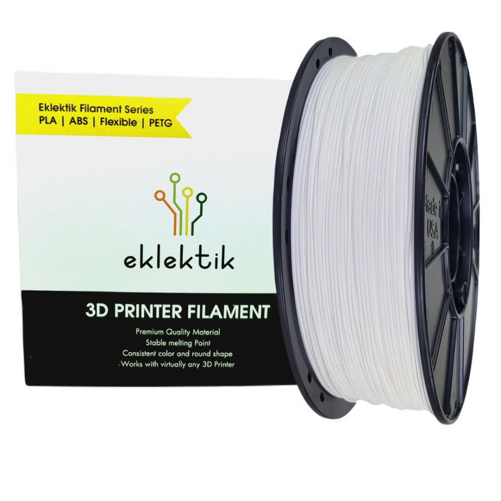 PLA White Filament 1.75mm for 3D Printer, Dimensional Accuracy +/- 0.03mm (White, 1 kg).