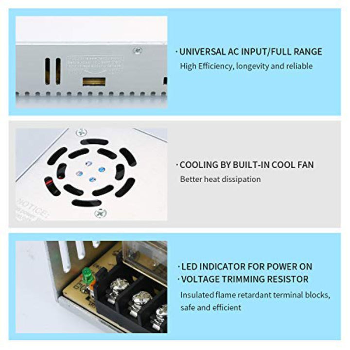 12V 30A 360W DC Switching Switch Power Supply for Power Supply Strip, CCTV.