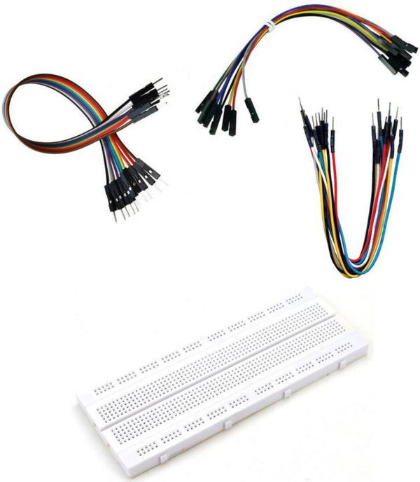 840 Point Breadboard with 10 pc Male To Male 10 Pc male To Female 10 Pc Female to Female Jumper Wires  (Multicolor)