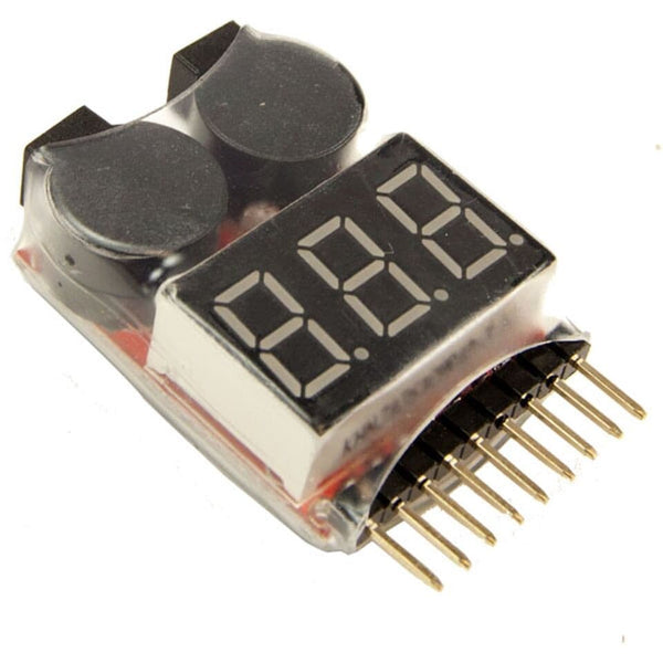 LIPO battery Voltage Tester and Low Voltage Buzzer alarm 1-8 Cell LED Display