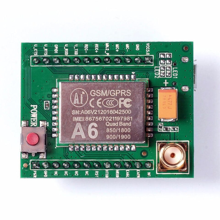 A6 GSM GPRS Module Quad Band SMS Voice 850/900/1800/1900 with Antenna