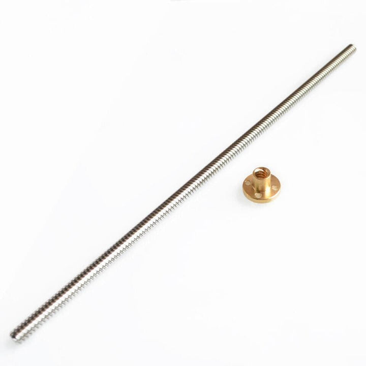 500mm Trapezoidal Lead Screw 8mm Thread 2mm Pitch Lead Screw with Copper Nut