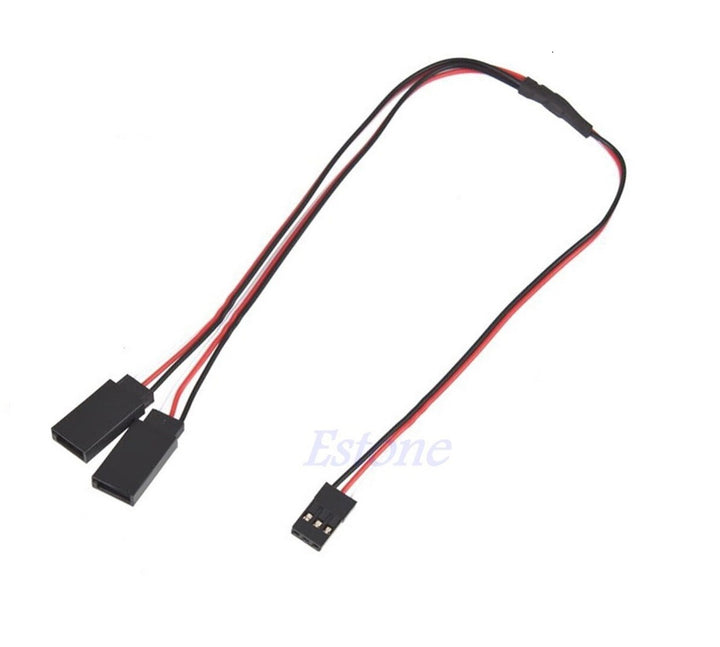 1JR Male To 2 Futaba Female Y Type Servo Extension Wire (300mm)(4 pcs).