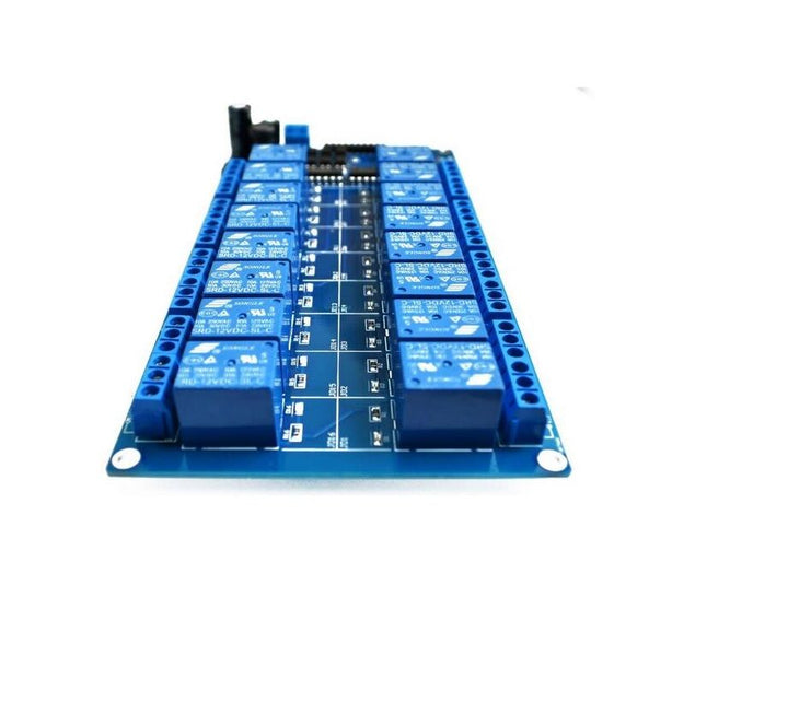 16-Channel 5V Relay Module Board W/ Power LM2576 / Optocoupler Protection - Blue