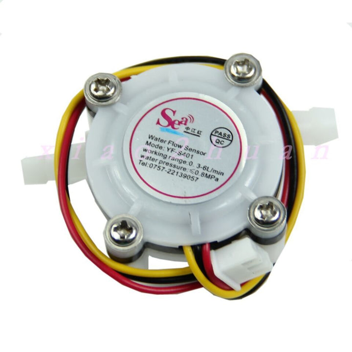 YF-S401 Water Flow Meter Hall Sensor Counter Small - 0.3 to 6 L/min 5VDC