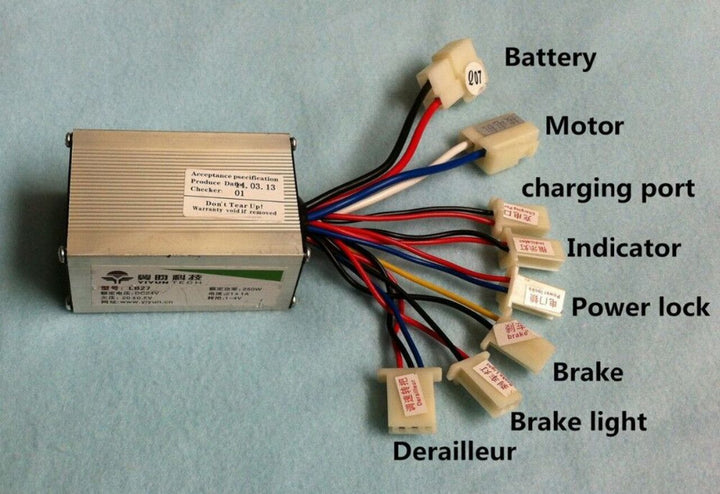 Motor Controller for 24v 350W MY1016, DIY Electric Bicycle Kit