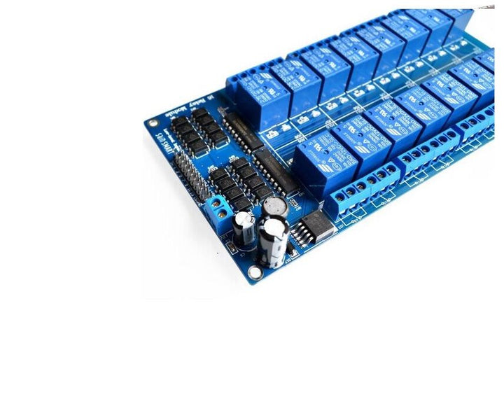 16-Channel 5V Relay Module Board W/ Power LM2576 / Optocoupler Protection - Blue