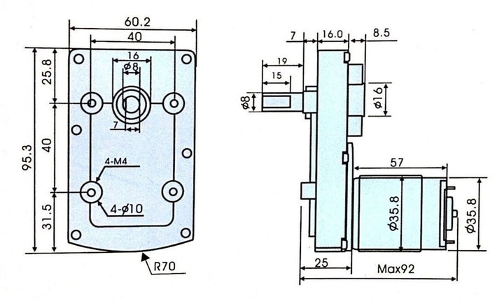 Geared Motor Rectangular 12v DC Rectangle Gear / Geared Motor 500 RPM - High Torque (formerly ...