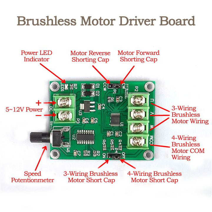 5V-12V DC Brushless Motor Driver Board Controller for Hard Drive Motor 1.8A Max